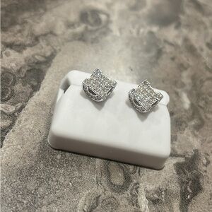 .925 Silver 1.50ct moissanite square Stud Earrings